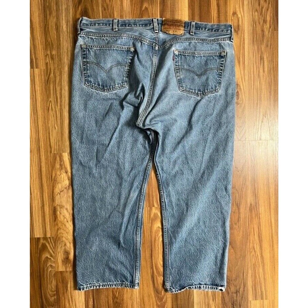 Vintage Levis 501 Denim Jeans- Mens SZ 43x26.5 - Made In USA - Strauss Blue